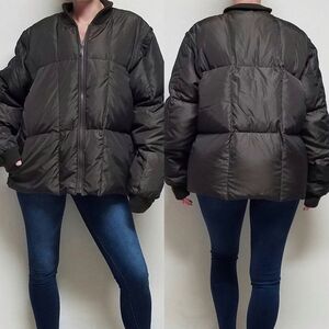 VINTAGE 70s Fieldmaster Down Filled Olive Green Convertible Puffer Jacket XL